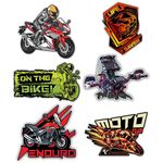 WANDERLOOMS Theme Styling Doodle DIY Vinyl Moto Maverick Stickers Combo for Laptop Skateboard Toys Car Bikes Phones Guitar Luggage Snowboard Refrigerator (Pack of 6 Multicolor)