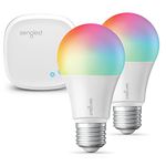 Sengled Smart LED Multicolor A19 Starter Kit, 60W Equivalent Bulbs, 2 Light Bulbs & Hub, RGBW Color and Tunable White 2000-6500K, Compatible with Alexa & Google Assistant