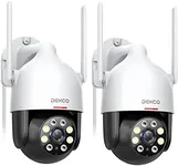 DEKCO 2K Security Camera Outdoor 2Packs, WiFi Outdoor Security Cameras Pan-Tilt 360° View, 3MP Surveillance Cameras with Motion Detection and Siren, 2-Way Audio, Full Color Night Vision, Waterproof