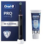 Oral-B Pro 3 Electric Toothbrushes For Adults With 3D Cleaning, 1 Toothbrush Head & Pro-Expert Advance Deep Clean Toothpaste, 75 ml, 2 Pin UK Plug, Black