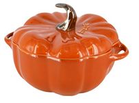 STAUB Ceramique 0.75-Quart Ceramic Pumpkin Cocotte 0.75 L, Small, Made in France, Orange