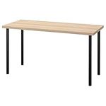 IKEA LAGKAPTEN/ADILS Desk, 140x60 cm, White Stained Oak Effect/Black