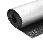 uxcell Insulation Sheet, 3meterx0.5mx5mm Self-adhesive Embossed Aluminum Foil Waterproof Heat Resistant Thermal Barrier, for Roof Wall HVAC Duct Pipe, Rubber Foam