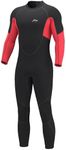 Hevto Full Wetsuit for Men 3/2mm Neoprene Wet Suit in Cold Water for Snorkeling Swimming Surfing Diving (Men Red, L)