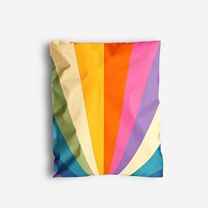 Shipping Bags Poly Mailers 14x19 – 100 Waterproof, Tear-Resistant Poly Bags for Shipping – Cute Packaging for Small Business – Lightweight Shipping Envelopes by Package Mint [Retro Rainbow]