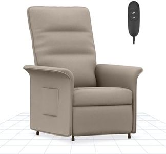 SANODESK Sillón Relax Sillón Reclinable Eléctrico -Sillón de Tela con Brazos Sillón Ajustable Sillón TV Regulable, Sillón TV con Función Reclinable, Respaldo Regulable 105° -155°(Gris Claro)