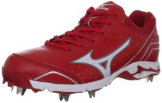 Mizuno Men's 9-Spike Advanced Classic 7 Baseball Cleat, Red/White, 15 UK