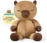 Ditucu 3.5 lbs Capybara Weighted Stuffed Animals Cute Capibara Plush Toys Soft Huggging Gifts for Kids Brown