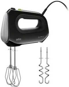 Braun Multimix 2 Hand Mixer Black - beaters, dough hooks, accessory bag