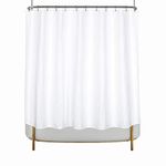 Barossa Design Clawfoot Tub Cotton Waffle Shower Curtain 180 x 70 Set with PEVA Liner and 36 Metal Hooks - White, Wrap-Around 180x70