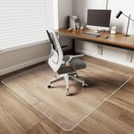 YSAGi Office Chair Mat for Hardwood Floor，48"X53" Non-Slip Computer Chair Mat，Desk Floor Mat，Easy Glide Office Floor Mats for Rolling Chairs， Clear Floor Mat for Office Home Chair