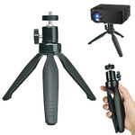 PANTWOO Mini Desktop Tripod Stand with 6.3 inch Universal 1/4 Screw Ballhead for Projectors, DSLR Cameras, Webcams, Smartphones, and Selfie Sticks - Black Angle Adjustable