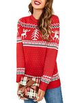 Zeagoo Women Ugly Christmas Sweaters Christmas Tree Reindeer Holiday Sweaters Pullover Jumpers