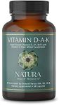 Natura Health Products Vitamin D-A-K Supplement - Supports Healthy Bone, Heart and Vision Function, Featuring Vitamin D3 5000 IU, K2 50 mcg, K1 550 mcg, Vitamin A 1000 IU, Bioavailable (60 Capsules)