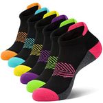 YSense Snug 6 Pairs Sports Socks Womens Ladies Running Walking Mesh Trainer Ankle Socks, Breathable Moisture Wicking, Size 4-7.5