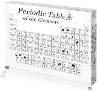 Periodic Table with Real Elements Inside, Acrylic Periodic Table,Acrylic Chemical Periodic Table Display with 83 Samples, Chemistry Gifts for Kids Adults Teacher