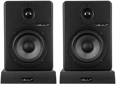 Vault C5 5-Inch Powered Studio Reference XLR Computer Monitors Speakers - Pair with Acoustic Foam Pads