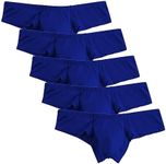 Mens Sexy Micro Mesh Briefs Lingerie Soft Breathable Bulge Pouch Underwear Low Rise Briefs Bikini Underpants 5 Pack, Blue10-5pc, XX-Large