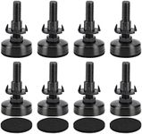 Toolzia 8Pcs Adjustable Levelling Feet, 3/8“-16 Thread Heavy Duty Adjustable Feet for Furniture Table Leg Extenders With T Nut Bolt And 8 Anti-Slip Felt Pads (Black)