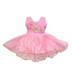 CSN FAB Baby Girl Knee Length Frock Dress for Baby Girls (0-6 & 6-12 Months) Dress for Baby Girls || Clothes for Baby Girls Pink