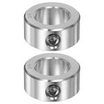 HARFINGTON 2pcs Shaft Collar 3/4" Bore 304 Stainless Steel Set Screw Shaft Collars, 1-1/4" OD, 9/16" Width, for Wheel Barrow Axle, Gearbox Assemblies, Machine Tools, Industry