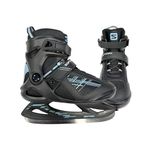 Softmax - Insulated Ice Skates for Women - Soft, Comfortable and Breathable Boots for Ice Skating (Black/Turquoise, Size 8)