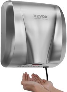 VEVOR Heavy Duty Commercial Hand Dryer, 1800W Automatic High Speed Stainless Steel Warm Wind Hand Blower, 220V-240V Plug in/Hardwired Two Power Options, Compliant for Industry Business Restrooms