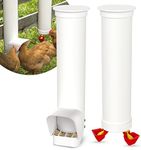 VOSON Hanging Chicken Feeder and Waterer Set No Waste | Includes 1 Gallon Waterer with 2 Cups | 7lb Chicken Feeder with Large Rain Proof Cover | Chicken Coop Accessories