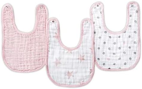 Aden + Anais Essentials Doll Stars Cotton Muslin Snap Bibs (Pack of 3)