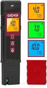 GIDIGI Digital pH Meter High Accuracy UL-Certified pH Water Tester with pH Test Kits Color LCD Backlit Display with pH Test Strip for Pool Hydroponic Aquarium pH and Alkalinity Tester
