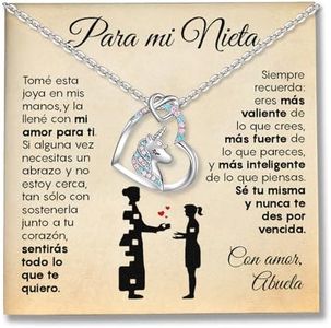 SOFIA FERRER Regalo Niña 10 Años, Colgante De Unicornio Para Niñas, Regalos Niña 7, 8, 9, 10, 11, 12 Años, Collar Niñas Plata De Ley, Regalo Original Para Niñas, Navidad, Reyes (Nieta)