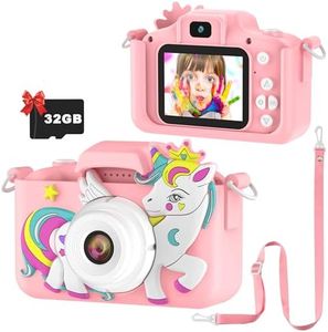 Pancellent Appareil Photo pour Enfants, 2.0 Pouces Enfant Appareil Photo Numérique, Mini Caméra Rechargeable Caméscope Cadeau Jouet Filles Garçons de 3 à 10 Ans, vidéo HD 1080p, 32G SD Carte