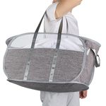 Folding Laundry Baskets, Durable Collapsible Mesh Pop Up Laundry Hamper, Foldable Clothes Storage Hamper with Reinforced Carry Handles for Laundry, Bathroom, Kids Room, Dorm or Travel Grey