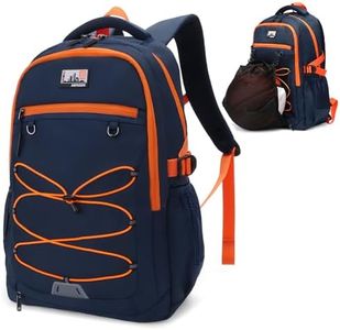 JD JODEBES 29L Large Basketball Backpack with Mesh Holder Lightweight Durable & Water-Resistant Sports Bag for Gym, School & Outdoor Play, Fits Basketball, Volleyball, Soccer