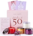 50th Birthday Gifts for Women – Scented Candles Gifts for Women – Elegant & Fun Gift Box 'Fabulous at 50' with 4 Aromatherapy Scented Candles for Her