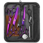 Wenshall Hairdressing Barber Hair Scissor for Professional Hairdressers Barbers Stainless Steel Hair Cutting Shears - for Salon Barbers, Men, Women, Children and Adults (Purple)