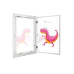 8.5x11 Picture Frame, PMZM 1 Pack Kids Artwork Picture Frame 180 Degrees Front Opening Holds 180 Pcs Kids Art Work, Photo, Certificate,3D, Craft (White)
