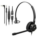 Phone Headset with 2.5mm & 3.5mm Co