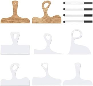 TRINKA Charcuterie Board Template Set - 6 Pcs Acrylic Router Templates for Woodworking | Handle Cutting Board Templates with 4 Pens | Angled Curvy Tracing Stencils Guide Tools for Kitchen