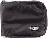 Big Skinny Men's Zippered Bi-Fold Slim Wallet, Holds Up to 25 Cards, Black