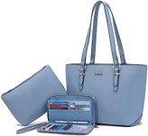 Women Purses Handbags Wallet Sets Shoulder Bags Top Handle Satchel Tote Purse Work Bag Set With Matching Wallet 3pcs, A52-3pcs/Set Blue