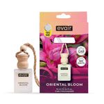 Evair ORIENTAL BLOOM Luxury Car Air Freshener | Exotic Essential Oil Hanging Car Perfume | Long Lasting Car Fragrance Diffuser | Premium Car Scent Hanging Pod | Glass Bottle Wooden Diffuser | 10ml