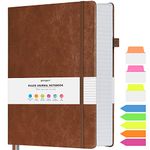 College Ruled Notebook, Large B5 Hardcover Leather Journal, 314 Numbered Pages Writing Journal, 100gsm No Bleed Paper, Lined Journal Notebook for Women Men School Office, 7.6'' X 10'', Brown