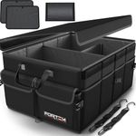 FORTEM THE EXTRA MILE Auto Trunk Organizer by RoadPal For Car, SUV, Minivan, Truck, Durable Collapsible Cargo Storage Bonus Dashboard Non-Slip Pad