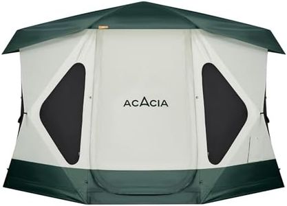 ACACIA Space Camping Tent XL, 4-6 Person Large Family Tent with 6'10'' Height, 2 Doors, 8 Windows, Waterproof Pop Up Easy Setup Hub Tent with Rainfly, Footprint for Car Camping, Glamping, Banyan