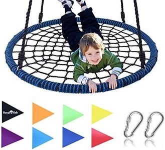 Royal Oak Giant 40 Inch Spider Web Tree Swing, Bonus Protective Swing Cover and Flags, 600 lb Weight Capacity, Easy Install, Steel Frame