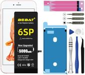 BEBAT Replacement for iPhone 6s Plus Battery, 5000mAh High Capacity Li-ion Polymer Replacement Battery for Model A1634 A1687 A1699 with Professional Repair Tool Kits