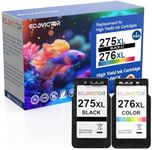 Eco Victor Remanufactured Ink Cartridge Replacement for Canon 275XL 276XL 275 276 XL PG275 CL276 Combo Pack for PIXMA TS3520 TS3522 TS3720 TS3722 TR4720 Printer Canon PG-275 CL-276(Black Color 2 Pack)