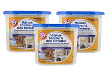 Arm & Hammer Moisture Absorber & Odor Eliminator 14oz Tub, 3 Pack - Eliminates Musty Odors & Freshens Air for Closets, Laundry Rooms, Mud Rooms, White