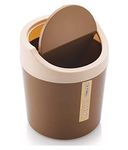 PUTHAK Plastic Mini Waste Bin Desktop Garbage Basket Home Table Swing-Lid Trash Can Dustbin For Office Home Work Place (Size/Inches 5.3 * 5.7, 2L, Multicolor)